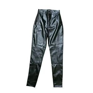 Women's MISSGUIDED High Rise Vegan Leather‎ Pants  Size 2